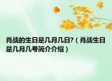 肖戰(zhàn)的生日是幾月幾日?（肖戰(zhàn)生日是幾月幾號簡介介紹）