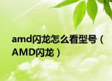 amd閃龍?jiān)趺纯葱吞?hào)（AMD閃龍）