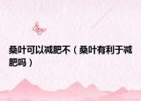 桑葉可以減肥不（桑葉有利于減肥嗎）