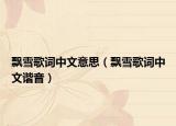 飄雪歌詞中文意思（飄雪歌詞中文諧音）