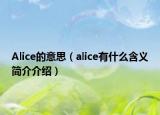 Alice的意思（alice有什么含義簡介介紹）