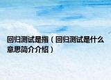 回歸測試是指（回歸測試是什么意思簡介介紹）