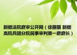 新疆法院庭審公開網(wǎng)（徐麗麗 新疆高院兵團分院民事審判第一庭庭長）