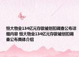 恒大物業(yè)134億元存款被劃扣調查公布詳細內容 恒大物業(yè)134億元存款被劃扣調查公布具體介紹