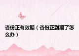省份正有效期（省份正到期了怎么辦）