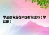 學(xué)法語專業(yè)在中國有前途嗎（學(xué)法語）