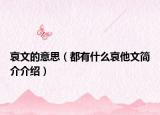哀文的意思（都有什么哀他文簡介介紹）