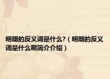 明朗的反義詞是什么?（明朗的反義詞是什么呢簡介介紹）