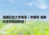 湖南科技大學高軍（李愛軍 湖南科技學院副教授）