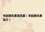 書劍恩仇錄演員表（書劍恩仇錄簡介）