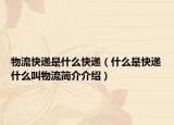 物流快遞是什么快遞（什么是快遞什么叫物流簡介介紹）