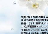 如圖已知正方體$ABCD-A_{1}B_{1}C_{1}D_{1}$的棱長為$2$則下列四個結(jié)論正確的是（（）A. 直線$A_{1}C_{1}$與$AD_{1}$為異面直線B. $A_{1}C_{1}\parallel$平面$ACD_{1}$C. 正方體的外接球的表面積為$12 \pi$D. 三棱錐$D_{1}-ADC$的體積為$\dfrac {8}{3}$