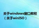 關(guān)于windows窗口教程（關(guān)于winISO）