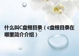 什么叫C盤根目錄（c盤根目錄在哪里簡介介紹）