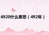 4920什么意思（492年）