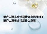 望廬山瀑布全詩(shī)是什么意思視頻（望廬山瀑布全詩(shī)是什么意思）