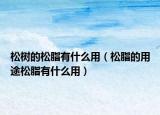 松樹的松脂有什么用（松脂的用途松脂有什么用）