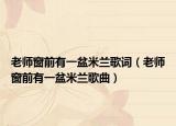 老師窗前有一盆米蘭歌詞（老師窗前有一盆米蘭歌曲）