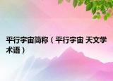 平行宇宙簡(jiǎn)稱（平行宇宙 天文學(xué)術(shù)語）