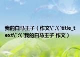 我的白馬王子（作文