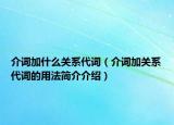 介詞加什么關系代詞（介詞加關系代詞的用法簡介介紹）