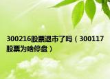 300216股票退市了嗎（300117股票為啥停盤）