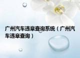 廣州汽車違章查詢系統(tǒng)（廣州汽車違章查詢）