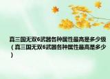 真三國(guó)無雙6武器各種屬性最高是多少級(jí)（真三國(guó)無雙6武器各種屬性最高是多少）