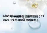 46003開頭的身份證是哪里的（530023開頭的身份證是哪里的）