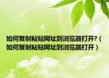 如何復(fù)制粘貼網(wǎng)址到瀏覽器打開(kāi)?（如何復(fù)制粘貼網(wǎng)址到瀏覽器打開(kāi)）