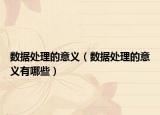 數(shù)據(jù)處理的意義（數(shù)據(jù)處理的意義有哪些）