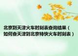 北京到天津火車時刻表查詢結(jié)果（如何查天津到北京特快火車時刻表）