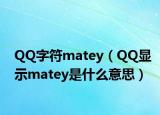 QQ字符matey（QQ顯示matey是什么意思）