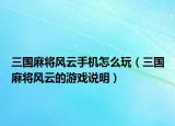 三國麻將風(fēng)云手機(jī)怎么玩（三國麻將風(fēng)云的游戲說明）