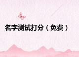 名字測(cè)試打分（免費(fèi)）