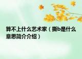 算不上什么藝術(shù)家（撕b是什么意思簡(jiǎn)介介紹）