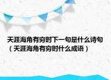 天涯海角有窮時下一句是什么詩句（天涯海角有窮時什么成語）
