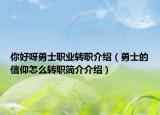 你好呀勇士職業(yè)轉職介紹（勇士的信仰怎么轉職簡介介紹）