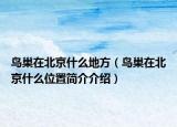 鳥巢在北京什么地方（鳥巢在北京什么位置簡介介紹）