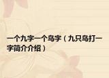 一個(gè)九字一個(gè)鳥字（九只鳥打一字簡(jiǎn)介介紹）