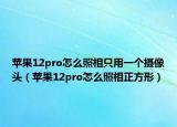 蘋果12pro怎么照相只用一個攝像頭（蘋果12pro怎么照相正方形）