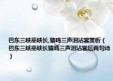 巴東三峽巫峽長,猿鳴三聲淚沾裳賞析（巴東三峽巫峽長猿鳴三聲淚沾裳后兩句詩）