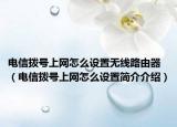電信撥號上網(wǎng)怎么設(shè)置無線路由器（電信撥號上網(wǎng)怎么設(shè)置簡介介紹）