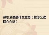 赦怎么讀是什么意思（赦怎么讀簡介介紹）