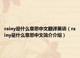 rainy是什么意思中文翻譯英語(yǔ)（rainy是什么意思中文簡(jiǎn)介介紹）
