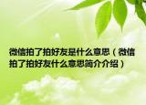 微信拍了拍好友是什么意思（微信拍了拍好友什么意思簡(jiǎn)介介紹）