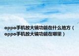 oppo手機放大鏡功能在什么地方（oppo手機放大鏡功能在哪里）