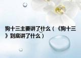 狗十三主要講了什么（《狗十三》到底講了什么）