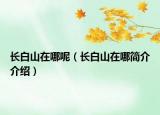 長白山在哪呢（長白山在哪簡介介紹）
