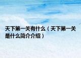 天下第一關有什么（天下第一關是什么簡介介紹）